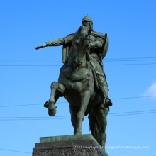 Cavaleiro de tamanho de vida de alta qualidade em cavalo escultura